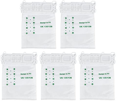5pcs Vakuumreiniger -Staubbeutel für Vorwerk VK135 VK136, Vliesmaterial, ersetzen, Effizienz, sicher, sicher