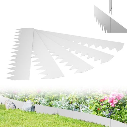 XMTECH Rasenkante Metall 100x20cm flexibel, Beeteinfassung & Beetumrandung aus Stahlblech, 5 Stück (5m), Verzinkt Mähkante Gartenbeet Begrenzung