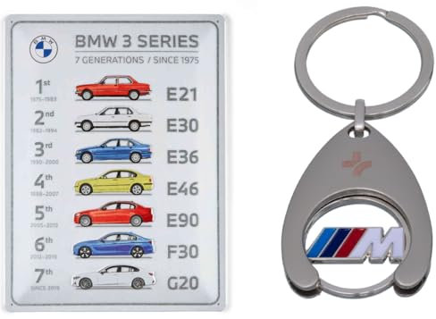 BMW 3er Serie Blechschild 20x30 cm Offizielles Metallschild Vintage Deko + Einkaufschip