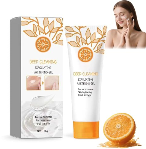 Brightening Exfoliating Whitening Gel, Orange ExfoliatingGel, Natural Orange Peeling Gels, Face and Body Exfoliating Scrub Gel, für Gesicht Tiefenreinigung Glättung, für alle Hauttypen
