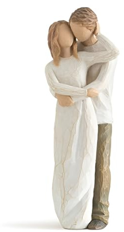 Syfunlv Romantische Paar Statue,Paar Umarmungs Kuss Figuren,23cm,Hochzeitstag Skulpturen für Frauen und Männer,Paar Skulptur Harz Home Desktop Ornament,für Ihre Frauen Freundin Paare (braun)