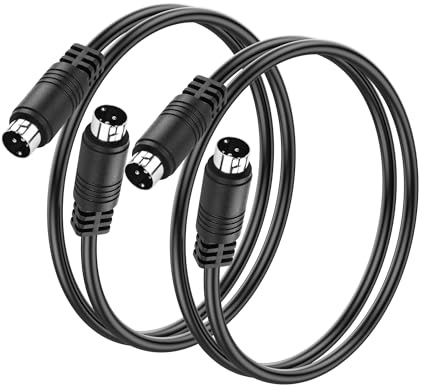 PNGKNYOCN 3-poliges Mini-DIN-Kabel, 2er-Pack mittelgroße 3-polige DIN-Stecker-zu-Stecker-Audioverbindungskabel für Musikplayer, Fernseher, DVD-Player-Adapter (0,5 m)