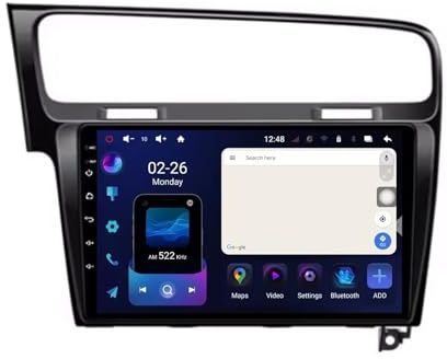 Touch Screen Radio Stereo Auto 2 Din per Volkswagen VW Golf 7 MK7 GTI 2011-2021 Car Radio Bluetooth/Wifi Car Stereo, Controllo Del Volante, Fm Controller Volante Bluetooth, 4 Nucleo 2G+32G