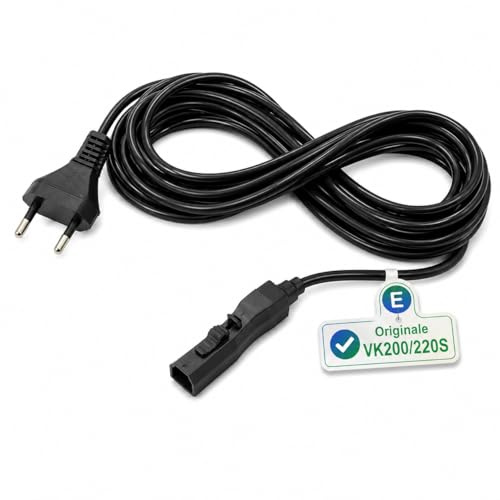 Cavo Folletto VK 220 s - 200 - ORIGINALE - 10 METRI - Filo folletto vk220s/200 - Ricambio Alimentazione Scopa Elettrica - Facile Montaggio - Resistente e con Spina Italiana