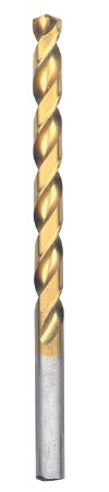 BOSCH TI2145 1-Piece 9/32 in. x 4-1/4 in. Titanium Nitride Coated Metal Drill Bit with Straight Shank for Applications in Heavy-Gauge Carbon Steels, Light Gauge Metal, Hardwood