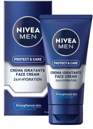 Nivea MEN Protect & Care Crema Idratante Uomo, Idrata e Protegge la Pelle, 75 ml