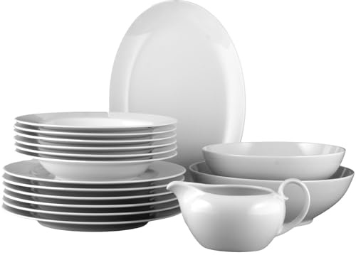 Seltmann Weiden, Rondo/Liane Weiss, Tafelservice 16-teilig, Tafel-Set für 6 Personen, Spülmaschinenfest, Porzellan