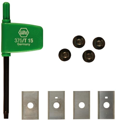 Festool Wendeschneidplatten HW-WP 30x12x1,5 mm - 4 Stück | Originalzubehör für Reversible-Fräser – Hartmetall-Wendeplatten inkl. T15-Schlüssel, Art.-Nr. 491393
