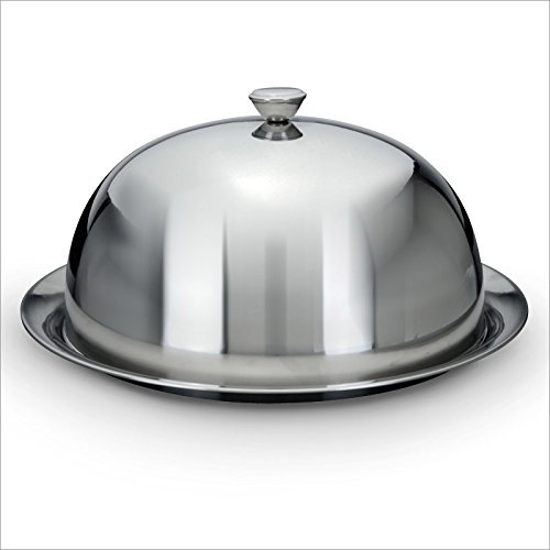 Cloche alimentaire avec assiette in inox 26 cm
