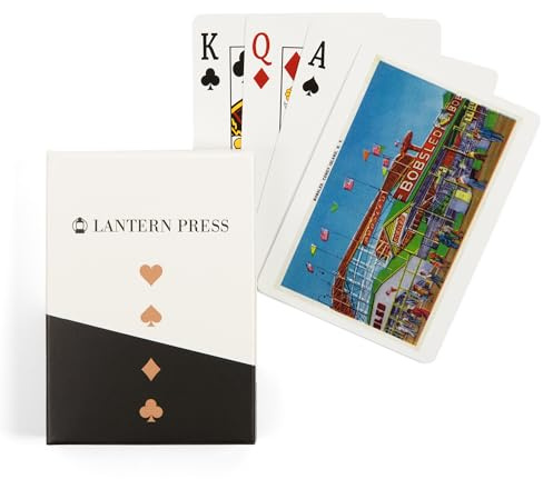 Lantern Press Coney Island, New York, View of The Bobsled Ride, 52 Playing Cards for Adults, Poker Size Card Deck