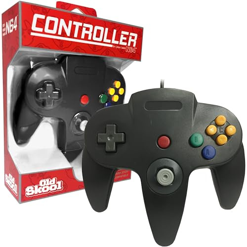 Old Skool Classic - Palanca de mando con cable para Nintendo 64 N64, color negro