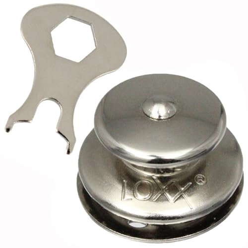 10 Stück LOXX® Oberteil Knopf Groß 15 mm - Edelstahl