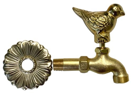 Robinet moineau en laiton doré brillant, robinet de jardin style ancien