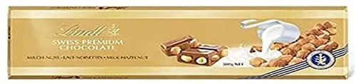Lindt - Maxi Tablette SWISS PREMIUM CHOCOLATE Lait Noisettes - Chocolat au Lait, 300g