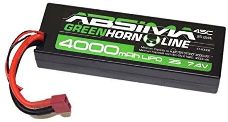 Absima 4140008 RC Car/RC Auto LiPo Stick Akku-Pack 7.4V-45C 4000 Hardcase (T-Plug)
