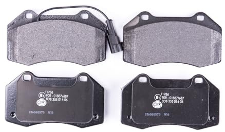 HELLA 8DB 355 014-061 Bremsbeläge - mit Warnkontakt - T1786 | Kompatibel mit: ABARTH GRANDE PUNTO, ALFA ROMEO MITO