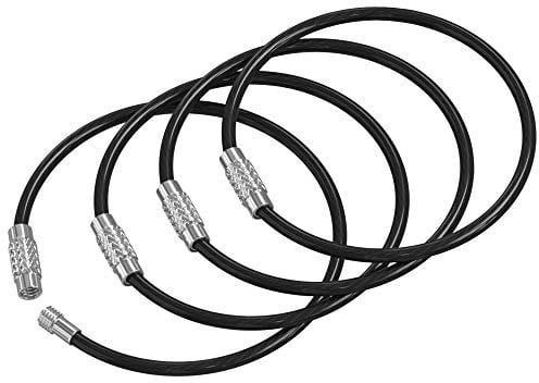 Silipac Großer Schlüsselanhänger Kabel Draht Auto Schlaufe strapazierfähiger Schlüsselbund Schlüsselanhänger Kabelring Etikettenhalter robuste Bindung Karabinerringe Halter Edelstahl langlebige