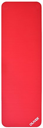 Oliver – rutschfeste Sportmatte mit Quer-Rillen – Yogamatte für Yoga, Pilates, Gymnastik & Fitness – hautfreundlich & feuchtigkeitsabweisend – Gymnastikmatte Fitnessmatte (180 x 60 x 1,5 cm | Rot)