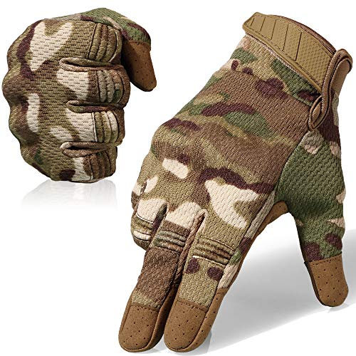 WTACTFUL Flexible atmungsaktive Taktische Handschuhe Einsatzhandschuhe Tatical Gloves Herren Vollfinger Touchscreen-Handschuhe Gilt für Kletter Radfahren Motorrad Jagd S CP Camo