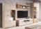 Vika Wall Unit LUCANO living room furniture TV stand +2 glassy cupboards + shelf 4 parts oak colour