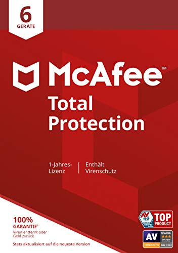 McAfee Total Protection 2024, 6 Geräte | Antivirus, VPN, Passwort-Manager, Mobil- und Internetsicherheit | PC/Mac/iOS/Android|1-Jahres-Abonnement | Aktivierungscode per E-Mail