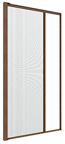Zanzanet Zanzariera laterale orizzontale su misura porta finestra scorrevole avvolgibile rullo a molla guida calpestabile cassonetto 50mm personalizzabile colori e reti Made in Italy Noce Medio