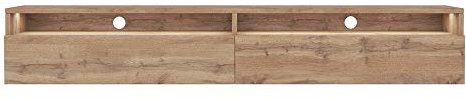 Selsey REDNAW - TV-Schrank/modernes TV-Board für Wohnzimmer, stehend/hängend, 180 cm breit (Wotan Eiche Matt mit LED)