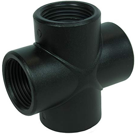 GASMIS PP Gewindefitting Schraubfitting, Kreuzstück IG 1 - 30,30 mm, Kreuzverteiler Innengewinde, 1 Stück
