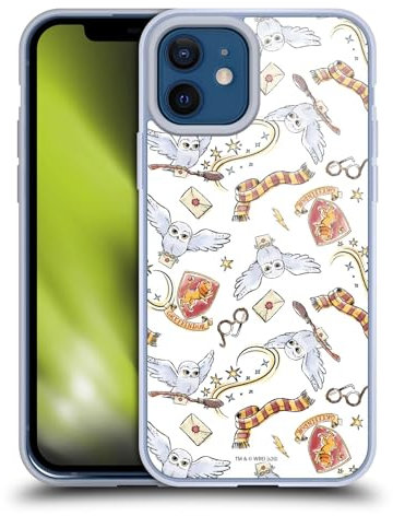 Head Case Designs Offizielle Harry Potter Hedwig Owl Muster Deathly Hallows XIII Gelhülle [Militärischer Schutzgrad] Kompatibel Mit Apple iPhone 12 / iPhone 12 Pro Und Kompatibel Mit MagSafe