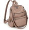 UTO Travel Backpack Womens Ladies Laptop Rucksack Bag with Detachable Waist Pack Coin Purse Vegan Leather Apricot