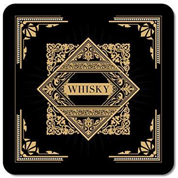 Nterluxe Dessous de verre LED – Black Whisky B – Dessous lumineux pour verres à whisky comme décoration de bar ou cadeau pour les buveurs de whisky