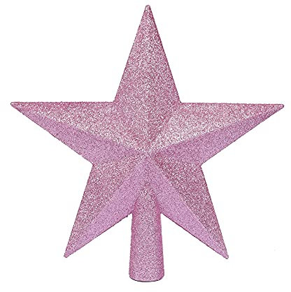 YYCRAFT Weihnachtsbaumspitze, glitzernd, 25,4 cm, Rosa