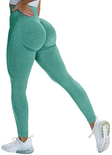 OUDOTA Damen Sports Leggings Slim Fit Hohe Taille Lange mit Bauchkontrolle Sport Blickdicht Yogahose Fitnesshose Laufhose Tights für zum Laufen Radfahren Fitness Dunkelgrün L