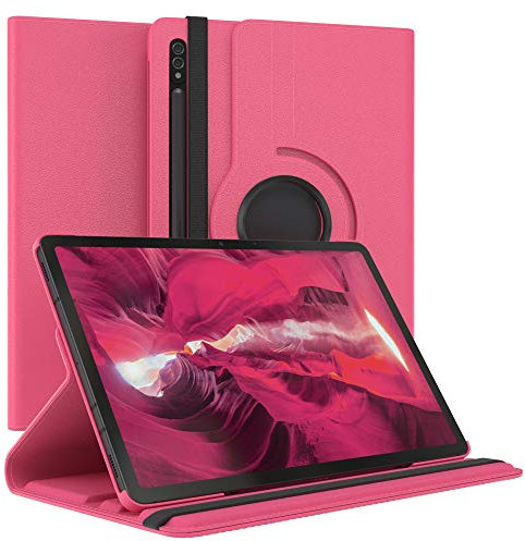 EAZY CASE - Custodia per Samsung Galaxy Tab S7 / S8 tablet Cover protettiva Smart Cover Supporto rotante Astuccio pieghevole 360° girevole con funzione stand Similpelle Rosa