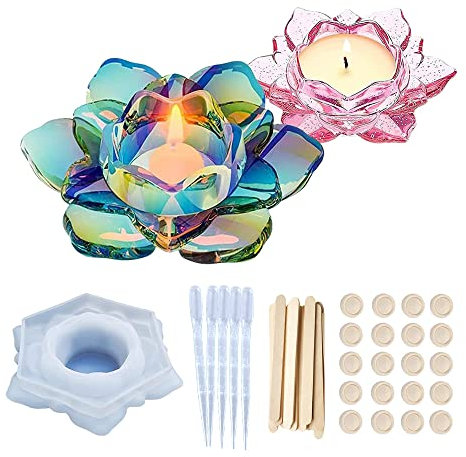 Chedin stampi colata in Resina Silicone per Fiori di Loto e portacandele, Scatola portaoggetti a Forma di Fiore Fai-da-Te