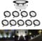 CHNXU 10er Set LED Treppen Bodeneinbaustrahler Kaltes Weiß Terrassenbeleuchtung Bodenspots Ø60mm IP67 Wasserdicht DC 12V 1,5W innen Außen Lampe Boden Einbauleuchten Küche Garten Dekolicht, Schwarz