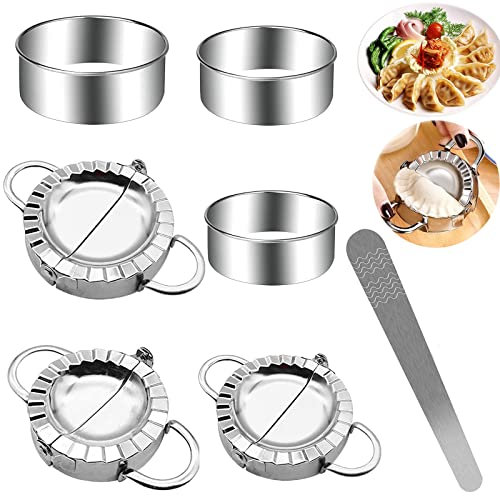 Ravioli Dumpling Former Set,7 Stück Edelstahl Teigtaschenformer,Dumpling Maker,Ravioli Ausstecher,Ravioli Dumpling Cutter,3Knödelform