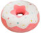 EXQULEG 3D Donut Kissen PlüschKissen, Dekokissen Sitzkissen Rundes Donutkissen Zierkissen für Bürostuhl, Autositz (Weiß-rosa,38cm)
