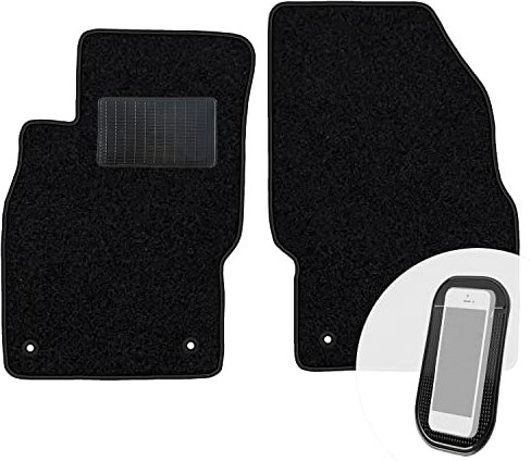 moto-MOLTICO Vorne Fußmatten Auto Velours Autoteppiche Schwarz Automatten Set 2-teilig passend für Opel Adam 2012-2019, Corsa D 2006-2014