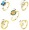 Hifot Anxiety Spinner Ring Set - Verstellbar Anti-Stress Ringe Mit Kristall, Sterne, Mond, Sonne, Schmetterling - Damen Gold Offen für Mädchen, Herren, Geburtstags-Party-Geschenke