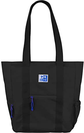 Oxford B-Trendy Schultertasche oder Umhängetasche, 38 cm, gepolsterte Laptoptasche, Schwarz, 34x31x12cm, Gepolstert