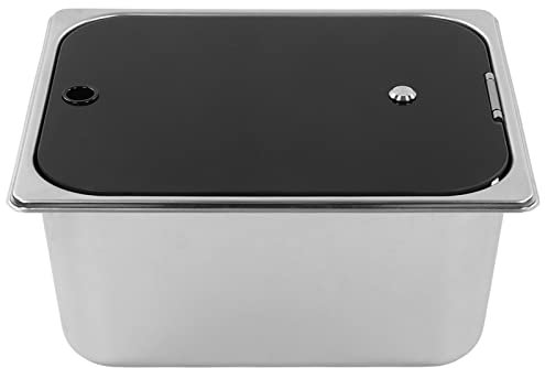 Wohnmobil-Küchenspüle, 300 x 240 x 150 mm, quadratisches Edelstahl-Einzelbecken-Spülbecken mit Abdeckung aus gehärtetem Glas, 40 mm Abfluss, Wohnmobil-Spüle, Küchenbarspüle