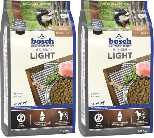 Bosch HPC Light | Hundetrockenfutter für übergewichtige Hunde Aller Rassen | 1 x 2.5 kg (Packung mit 2)