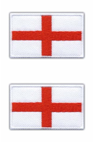 Set of Two - Flag of England - Sew-on - Embroidered Patch/Badge/Emblem