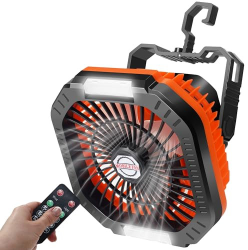 DUKUSEEK Portable Camping Fan with LED Lantern