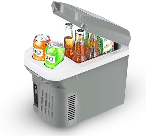 DEMCAY Refrigerador De Automóvil De 8L, Nevera Eléctrica Portátil Fría Y Caliente De 12V CC, for Acampar, Picnic,Gris