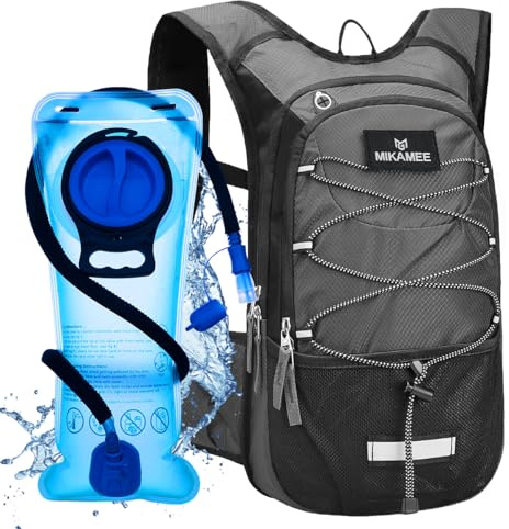 MIKAMEE Trinkrucksack,Wasserrucksack mit 2L BPA-freier Trinkblase,Sportrucksack für Männer und Frauen,Isolierter Trinkrucksack für Laufen,Wandern,Radfahren,Klettern,Camping,Ski,Joggen
