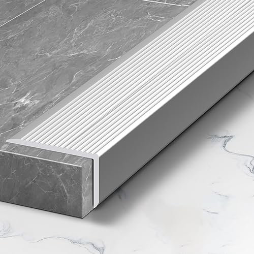 Treppenkantenprofil Aluminiumlegierung Treppenkanten- &Winkelprofil Breite:40 Mm Höhe:30 Mm Länge:90CM*3 Stück Metallprofil | Für Treppenwinkel, Treppenprofil, Winkelprofil(Silver)