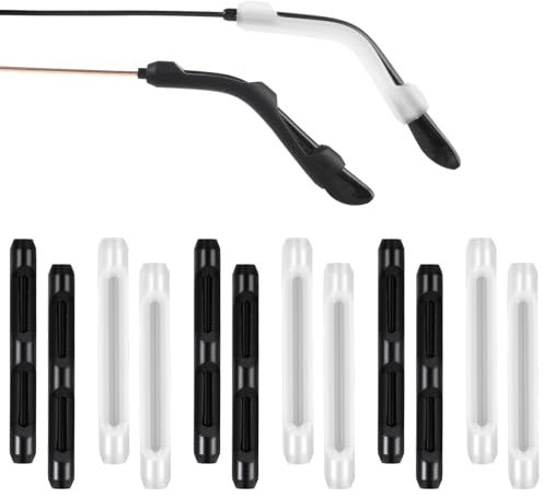 COMNICO Silicone Glasses Ear Cushion, 12 Pcs Soft Anti Slip Eye Glasses Ear Grip Eyeglass Pads Temple Tips Sleeve Retainer for Eyeglasses Sunglasses Reading Glasses