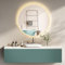 HOKO Design Badspiegel rund 80 cm Lissabon mit Metall Rahmen Gold. Runder Wandspiegel Energiesparend LED beleuchtet, Touch Schalter,Lichtfarbe Wechsel-Warmweiß-Kaltweiß-Neutral